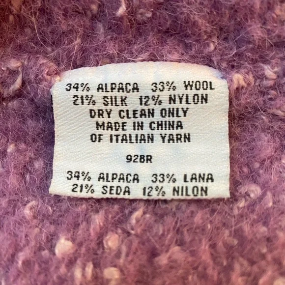 Eileen Fisher Lavender Lilac Chunky Knit Cardigan/Jacket Alpaca Blend Size XS - Picture 6 of 6